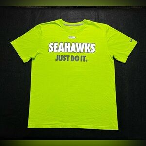 Nike NFL Seattle Seahawks Neon Green T-Shirt XL Cotton Mens Football Tee